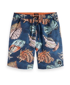 Long Length Swim Short With All Over Print