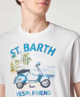 Man cotton t-shirt with St. Barth Vespa Friend print