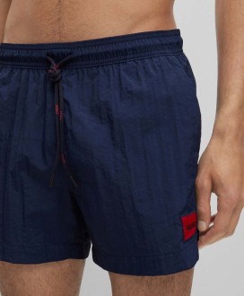 QUICK-DRY SWIM SHORTS WITH LOGO LABEL