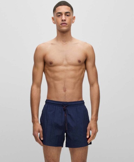 QUICK-DRY SWIM SHORTS WITH LOGO LABEL