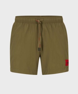 QUICK-DRY SWIM SHORTS WITH LOGO LABEL