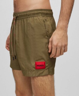 QUICK-DRY SWIM SHORTS WITH LOGO LABEL