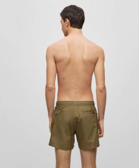 QUICK-DRY SWIM SHORTS WITH LOGO LABEL