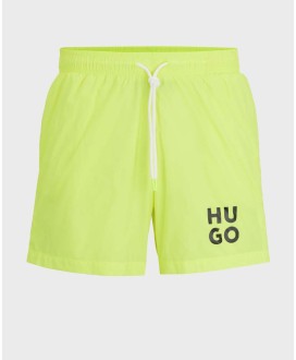 QUICK-DRY SWIM SHORTS WITH STACKED-LOGO PRINT