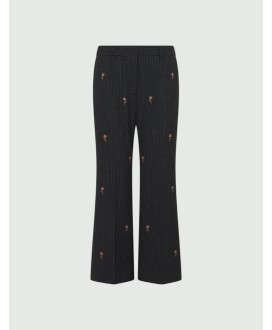 Marella Embroidered flared trousers