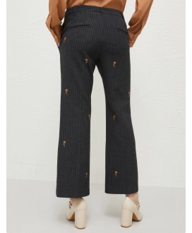 Marella Embroidered flared trousers