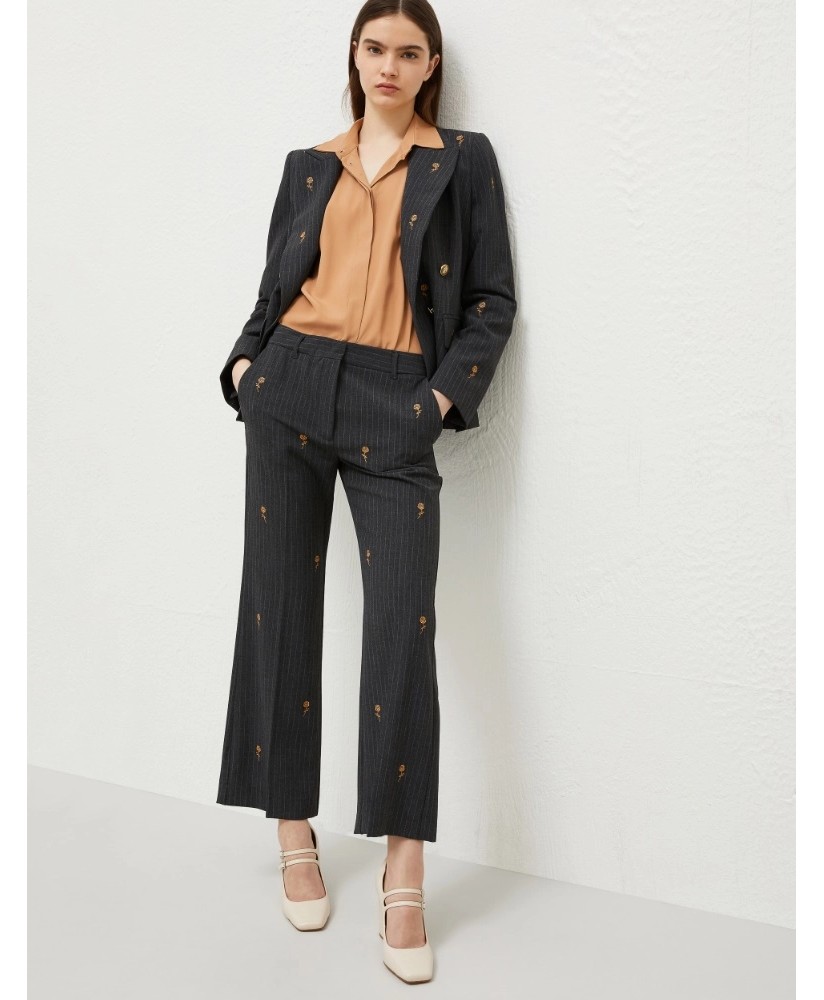 Marella Embroidered flared trousers