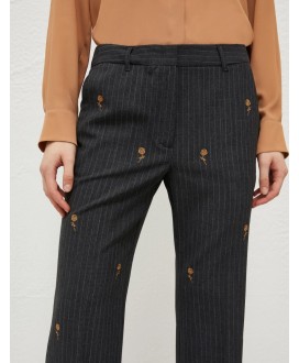 Marella Embroidered flared trousers