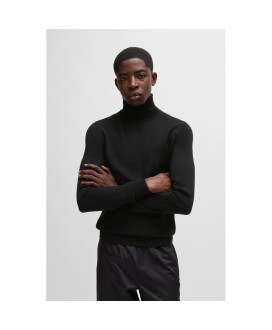 HUGO Regular-fit rollneck sweater in virgin wool