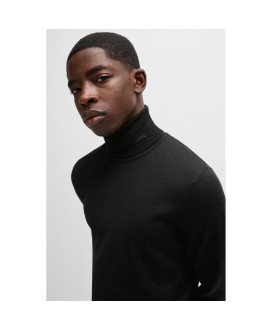 HUGO Regular-fit rollneck sweater in virgin wool