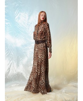 Φούστα maxi leopard print