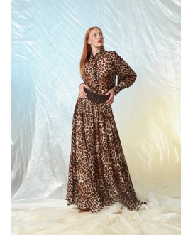 Φούστα maxi leopard print