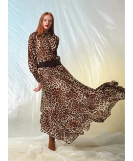 Φούστα maxi leopard print